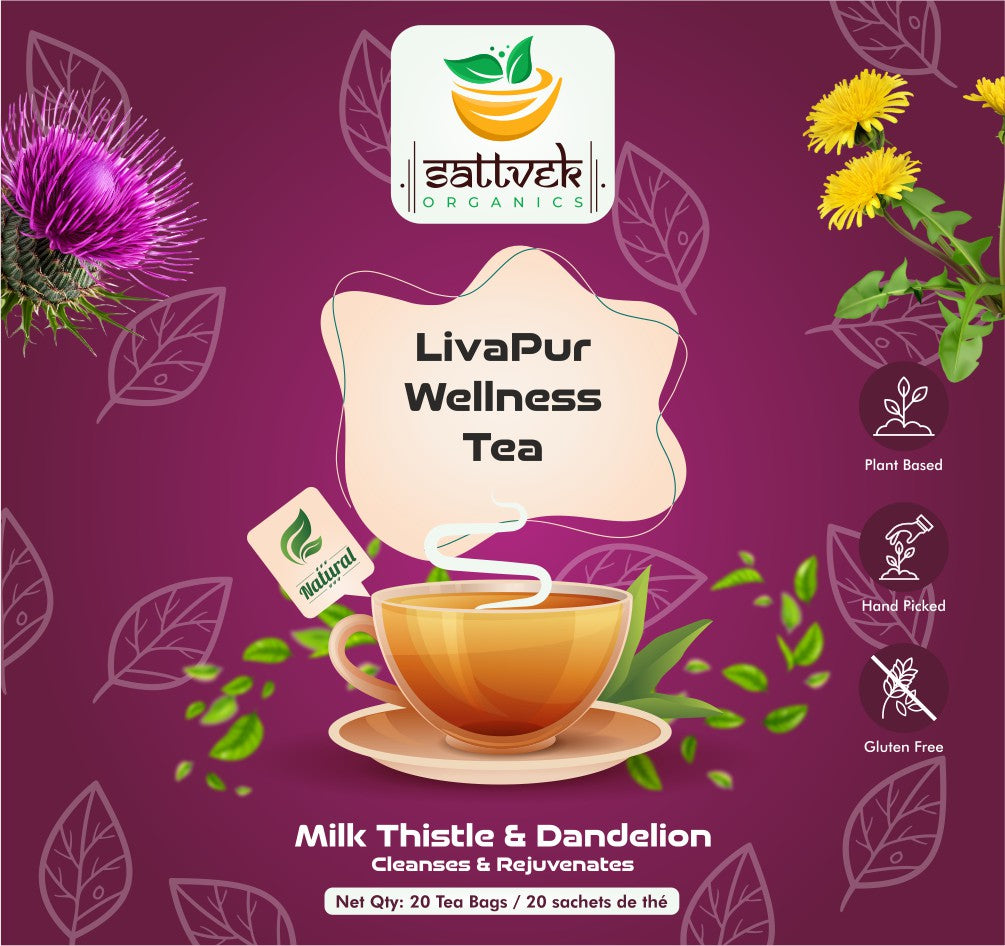 Sattvek Organics LivaPur Wellness Tea - Liver Support & Detox Herbal Blend