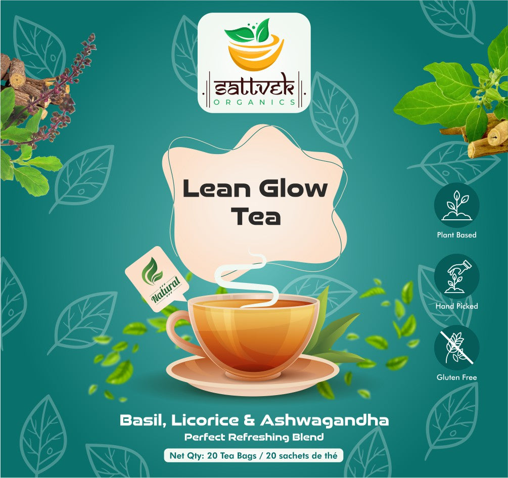 Sattvek Organics Lean Glow Tea - Wellness & Energy Herbal Blend