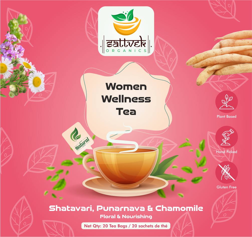Sattvek Organics Women Wellness Tea - Complete Feminine Health Herbal Blend