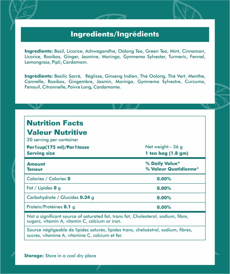 Sattvek Organics Lean Glow Tea - Wellness & Energy Herbal Blend