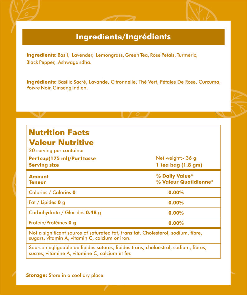 Sattvek Organics Calmiya Green Tea - Stress Relief & Mood Support Herbal  Blend