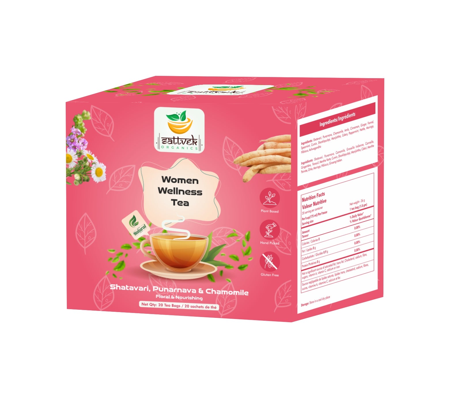 Sattvek Organics Women Wellness Tea - Complete Feminine Health Herbal Blend