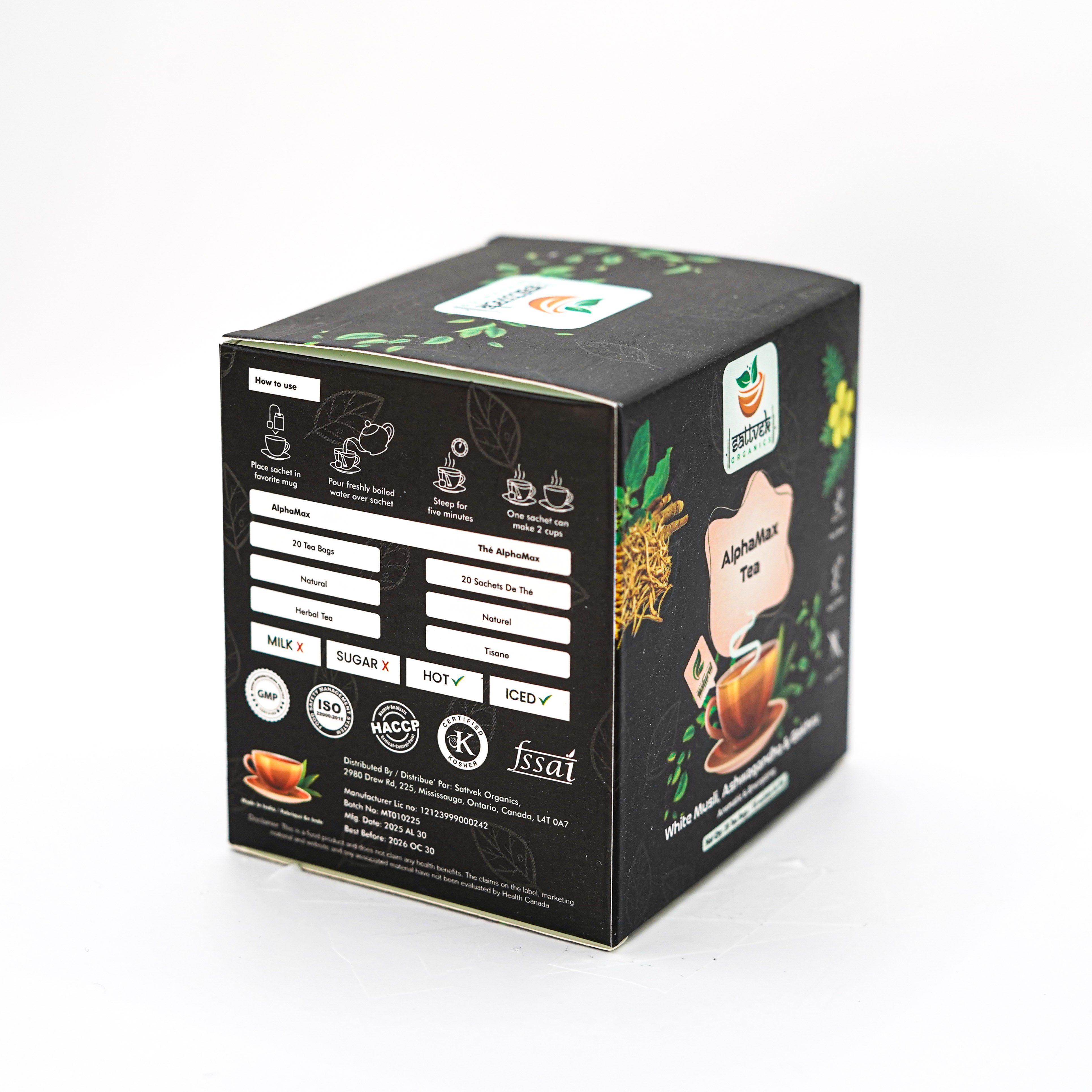 Sattvek Organics AlphaMax Tea - Men's Wellness & Vitality Herbal Blend