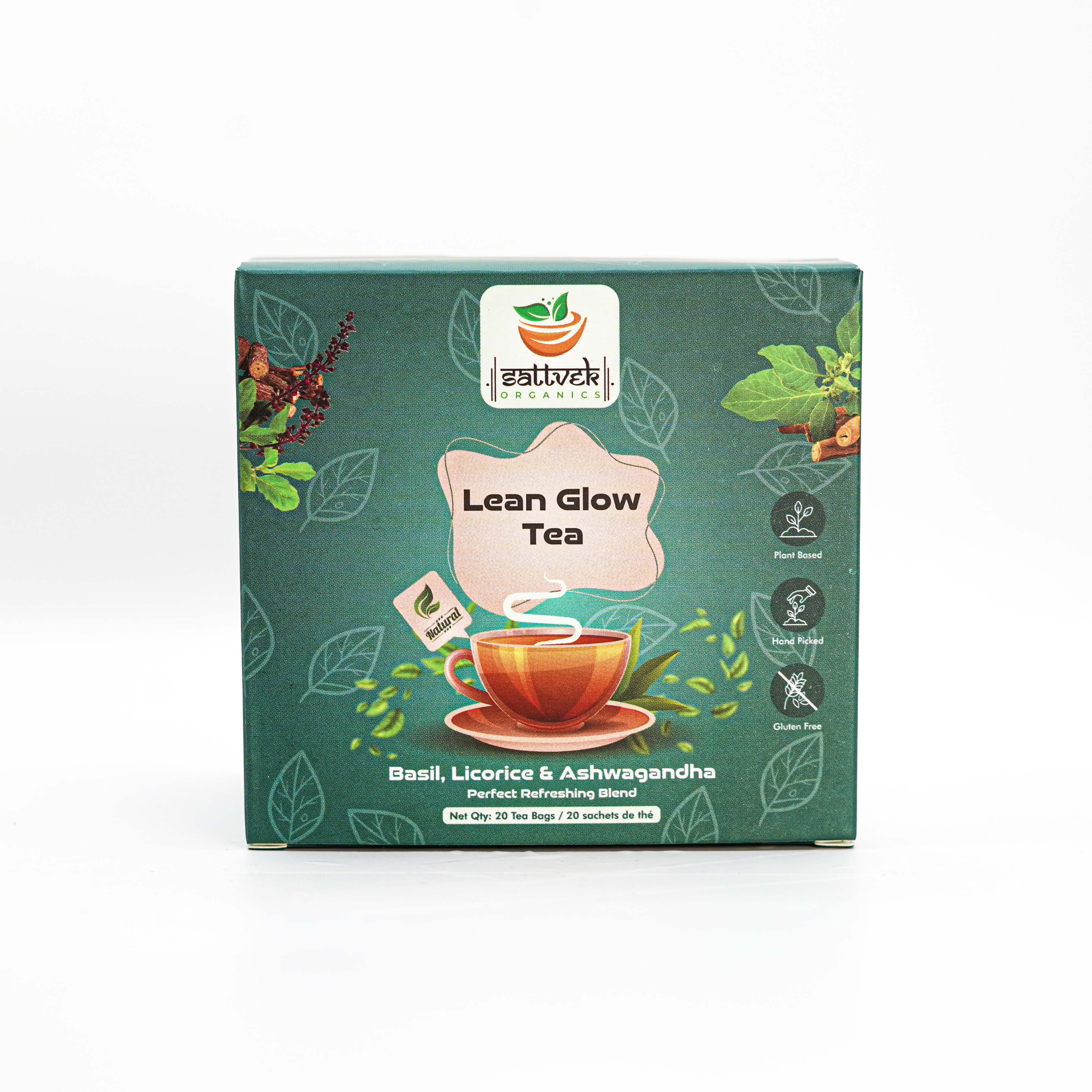 Sattvek Organics Lean Glow Tea - Wellness & Energy Herbal Blend