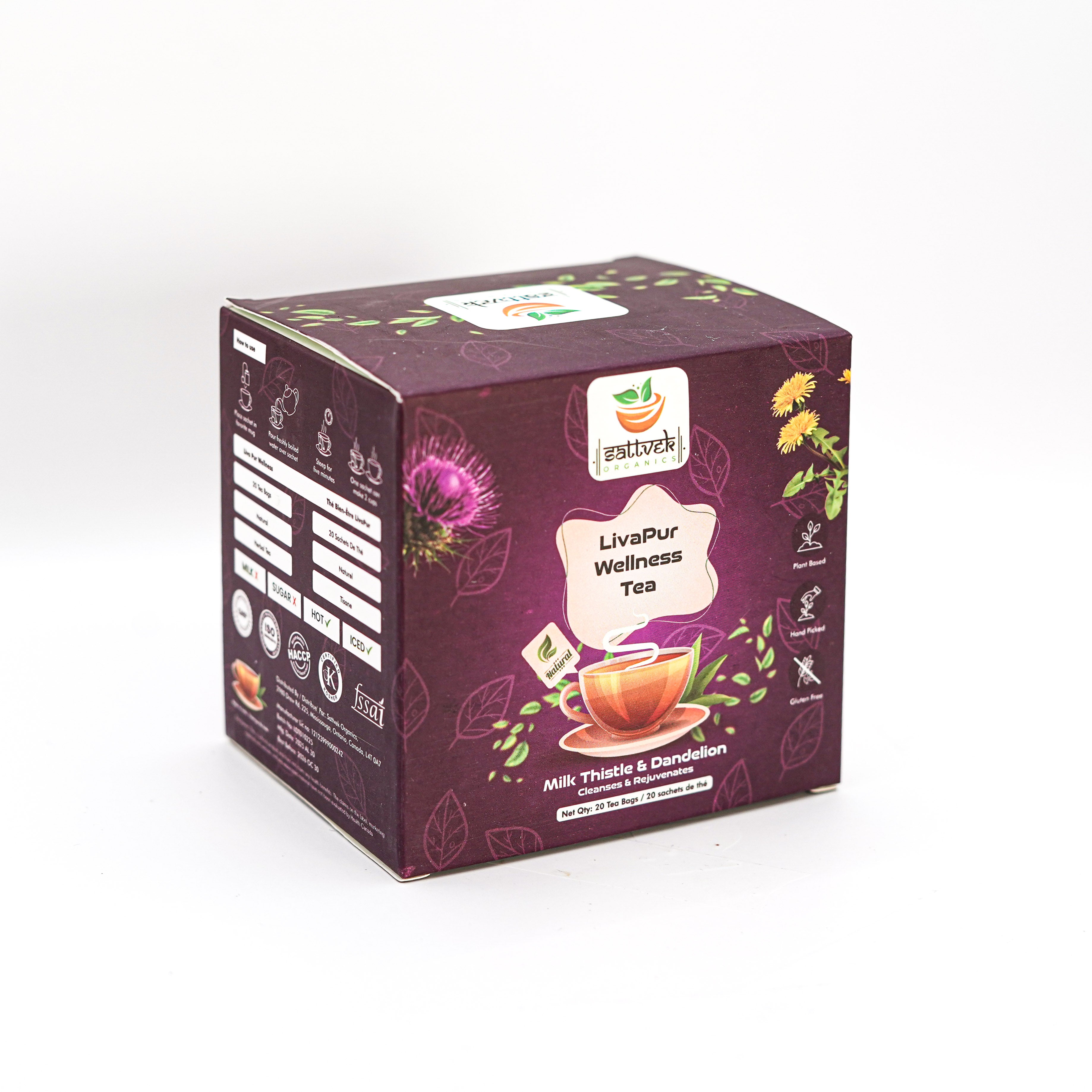 Sattvek Organics LivaPur Wellness Tea - Liver Support & Detox Herbal Blend