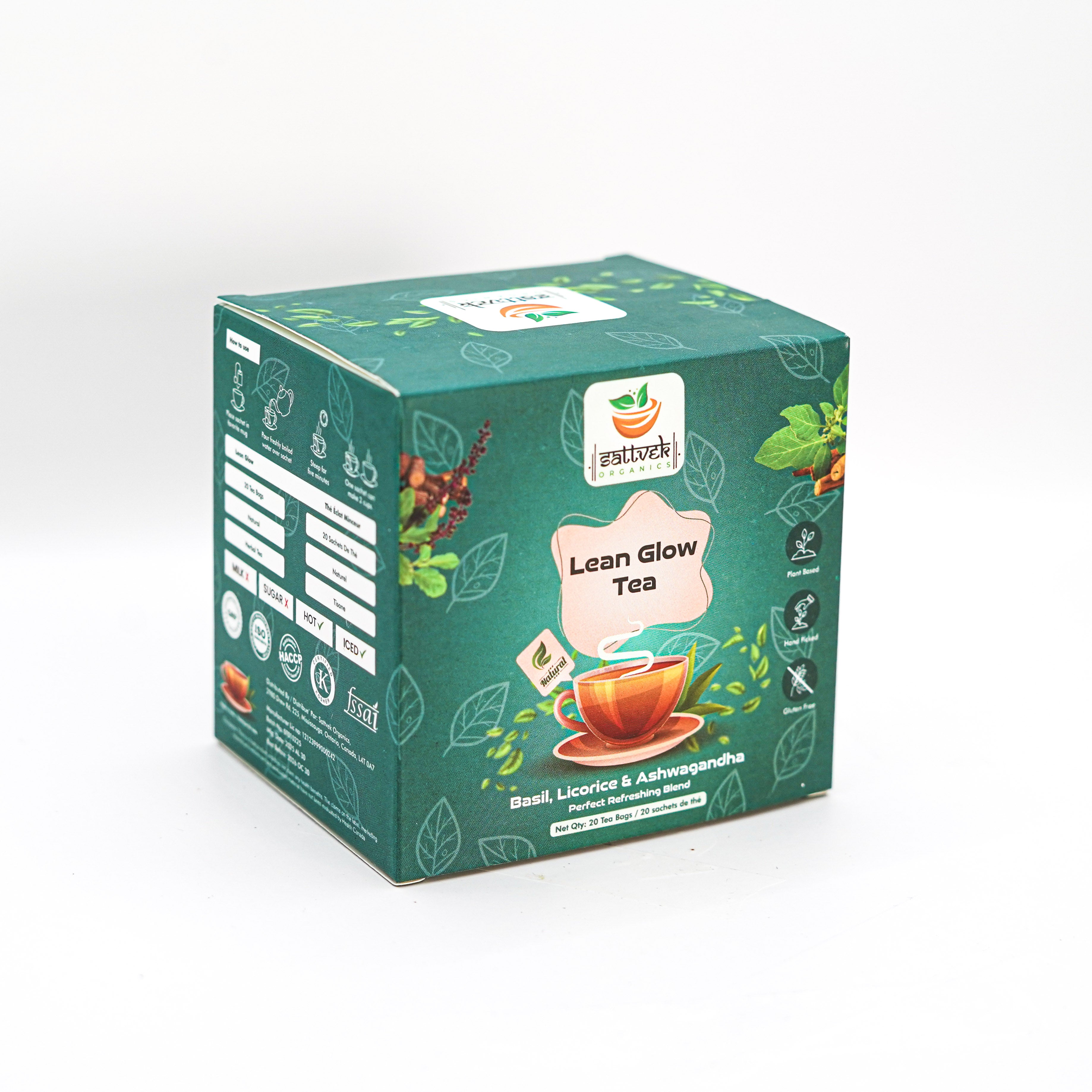 Sattvek Organics Lean Glow Tea - Wellness & Energy Herbal Blend