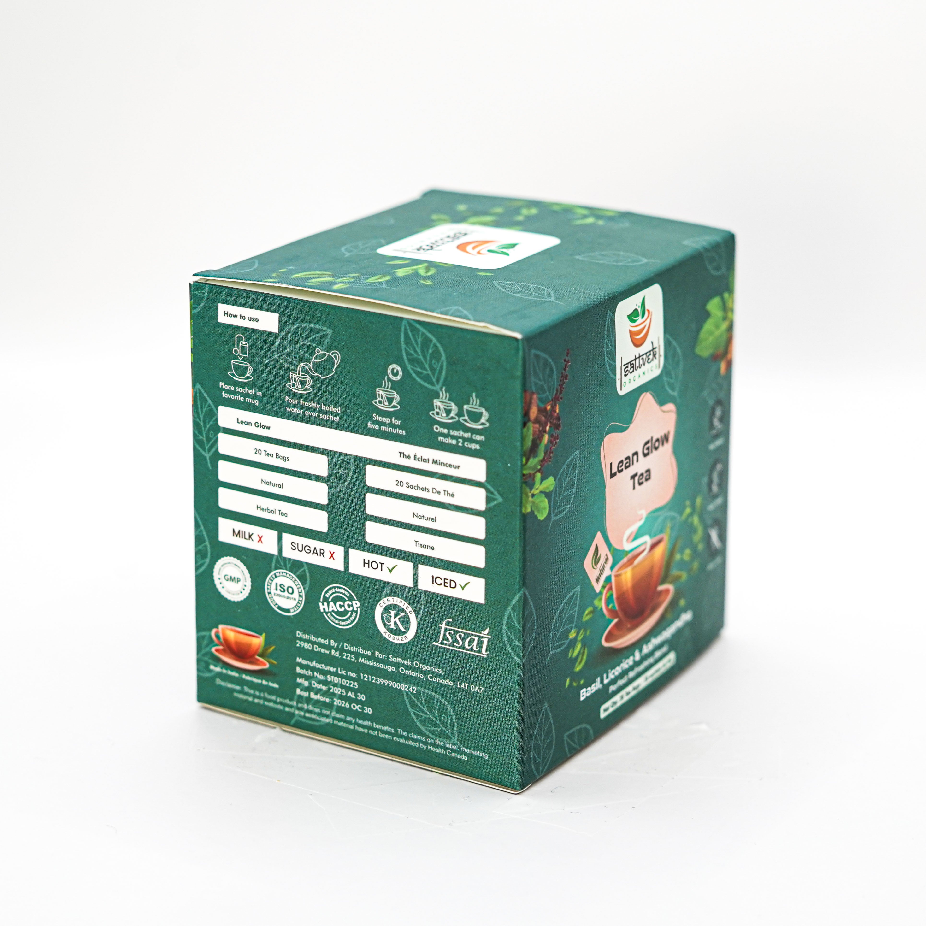 Sattvek Organics Lean Glow Tea - Wellness & Energy Herbal Blend