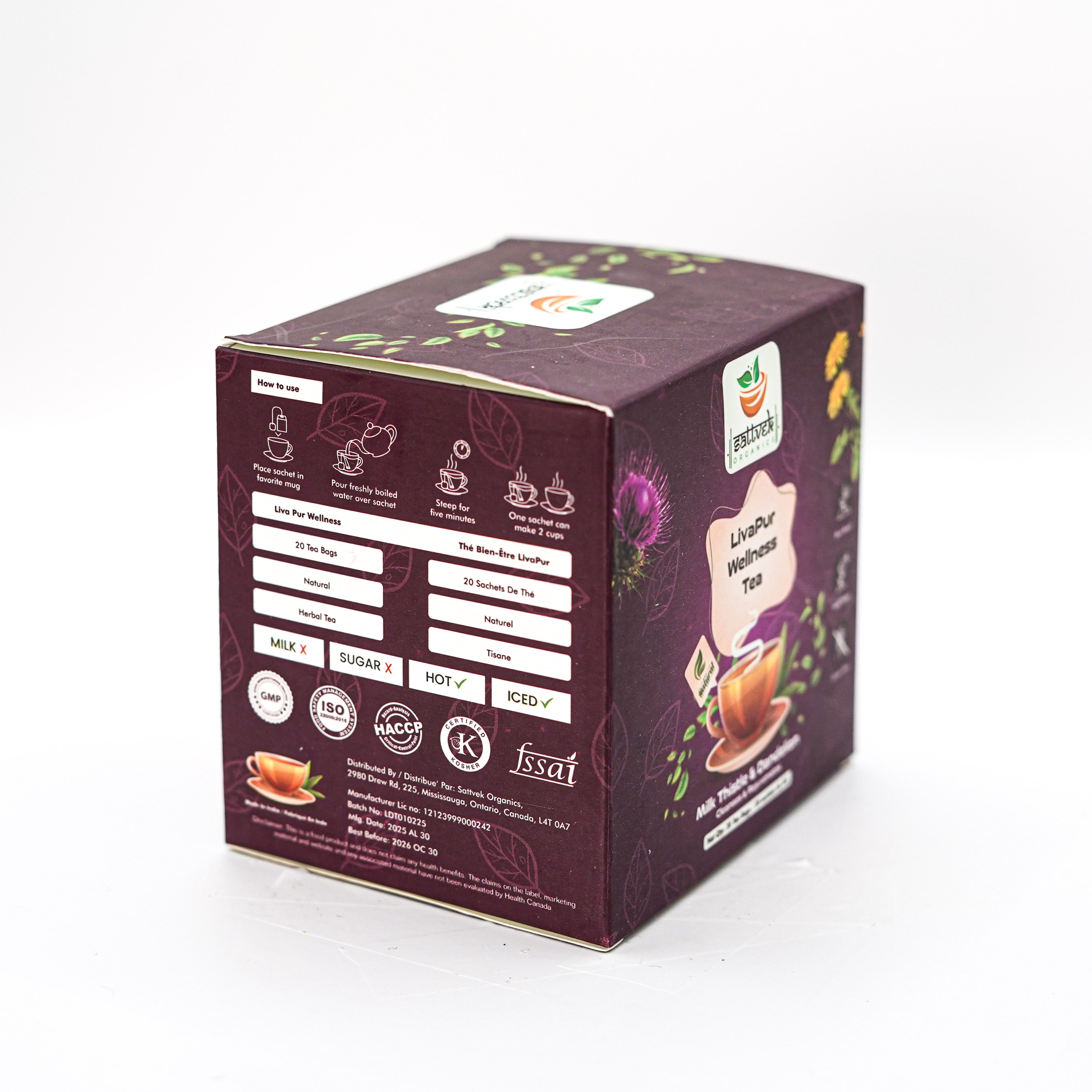 Sattvek Organics LivaPur Wellness Tea - Liver Support & Detox Herbal Blend