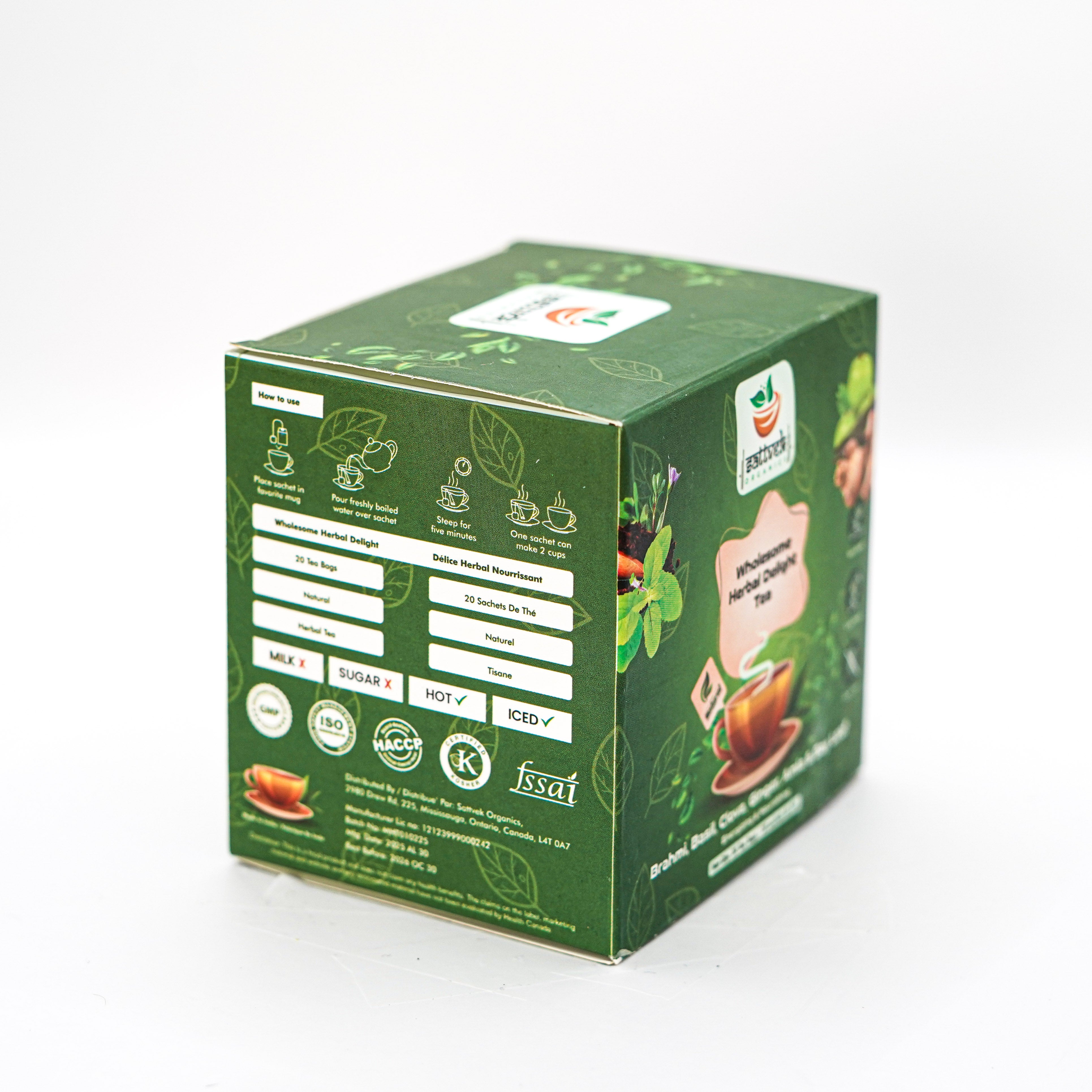 Sattvek Organics Wholesome Herbal Delight Tea - Complete Wellness Herbal  Blend