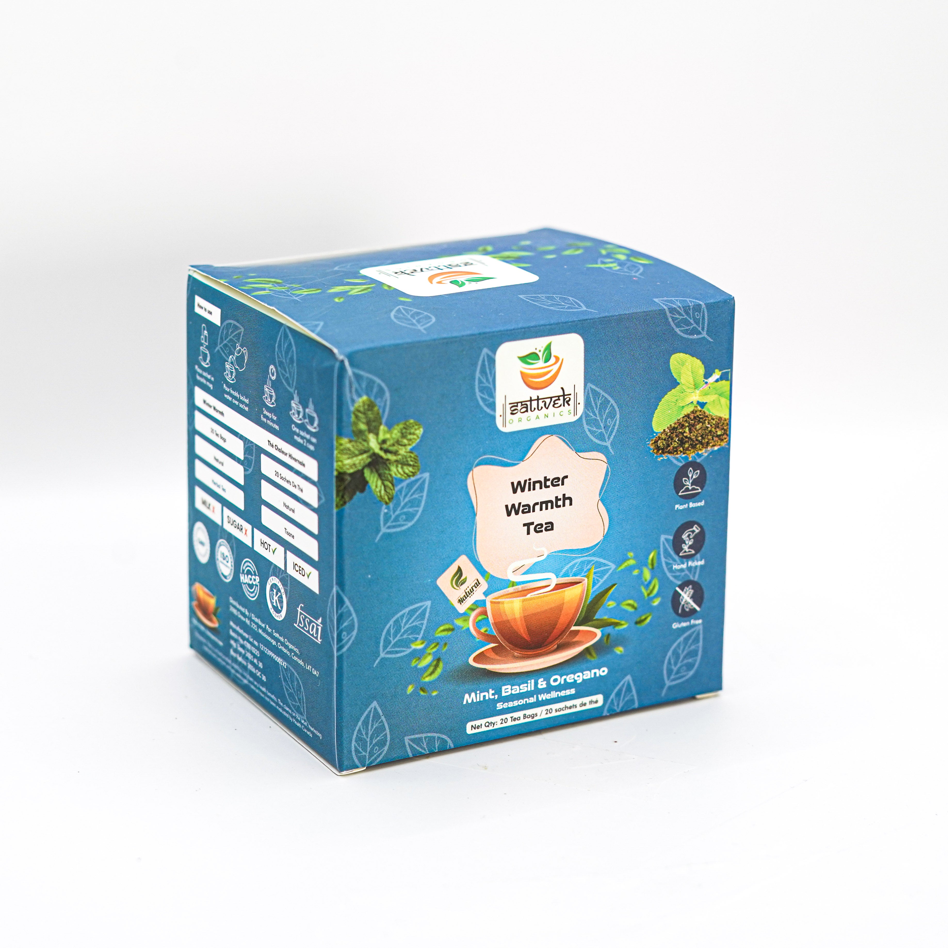 Sattvek Organics Winter Warmth Tea - Herbal Blend for Seasonal  Comfort