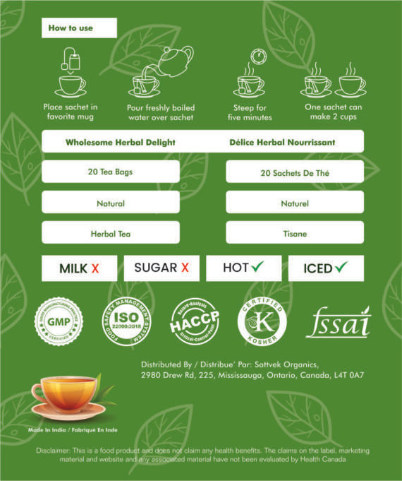 Sattvek Organics Wholesome Herbal Delight Tea - Complete Wellness Herbal  Blend